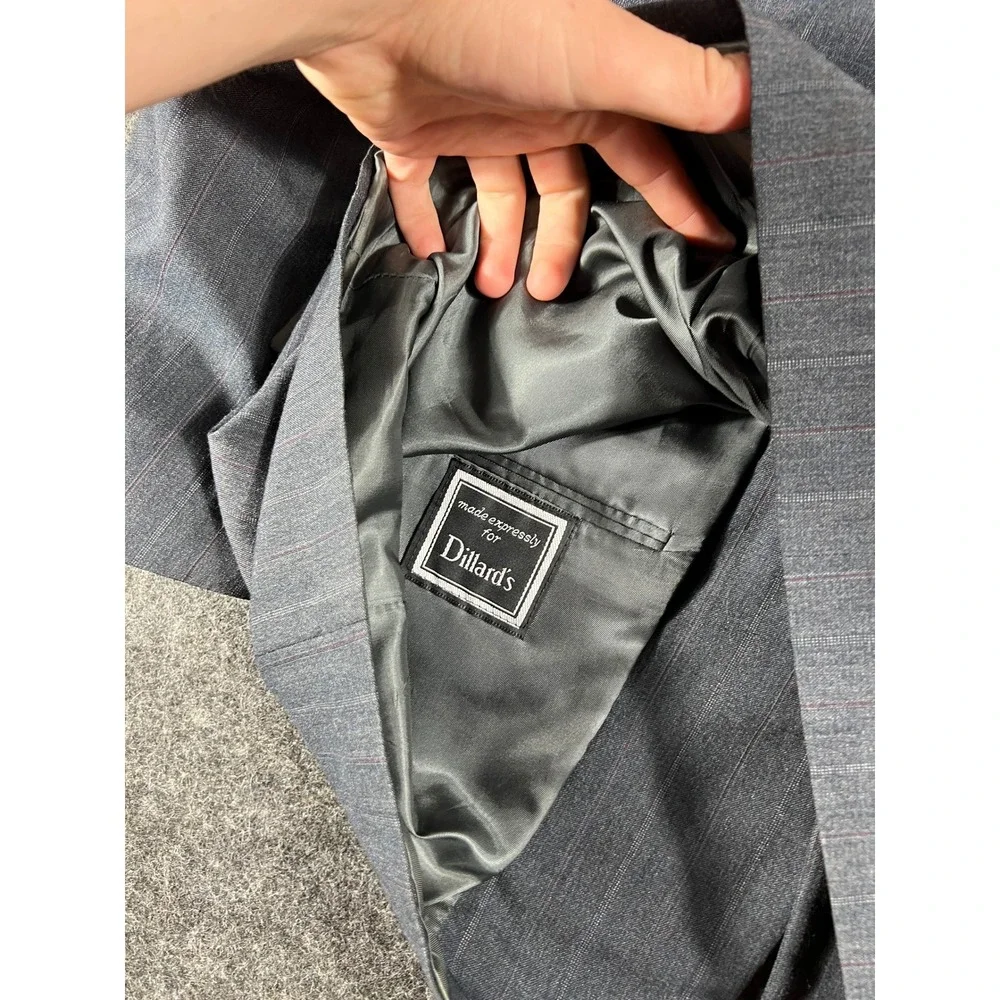 Christian Dior Monsieur Blazer Jacket Mens 40L Grey Pinstripe Wool Preppy Office